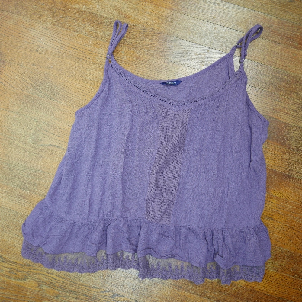 Small Lavender Spagetti Strap Mid-Drift Camisole